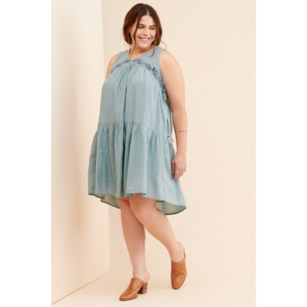 Anthropologie Aida Embroidered Mini Dress size 1X